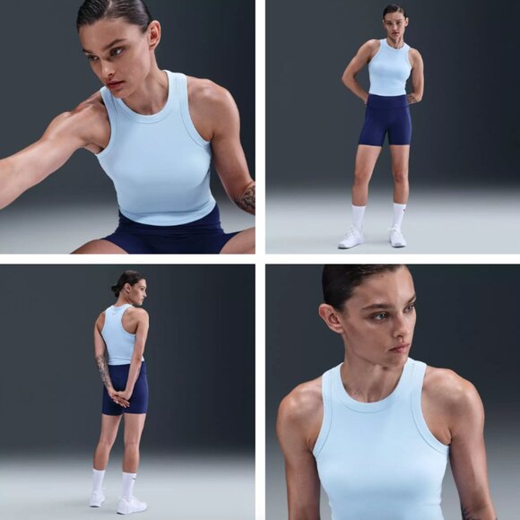 Nike One Fitted Women's Dri-FIT Cropped Tank Top Orange - Picture 9 of 9